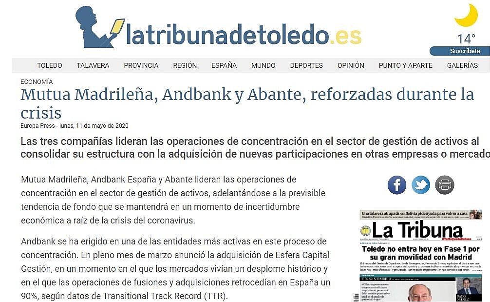 Mutua Madrilea, Andbank y Abante, reforzadas durante la crisis